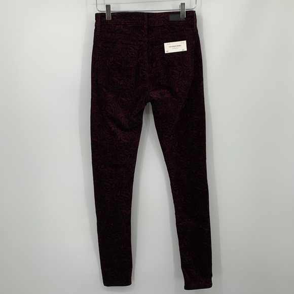 AG Adriano Goldschmied Farrah Skinny velvet corduroy pants jeans paisley new 27 - Picture 4 of 6